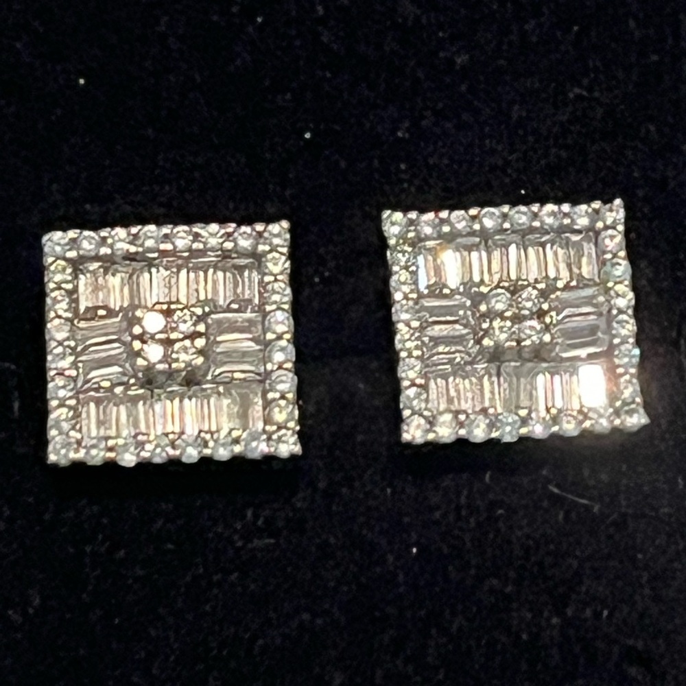 EJ 925 CN Sterling Silver CZ Stud Earrings